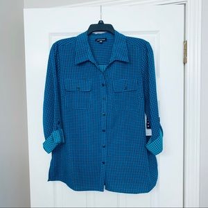 Blue Button Up Blouse